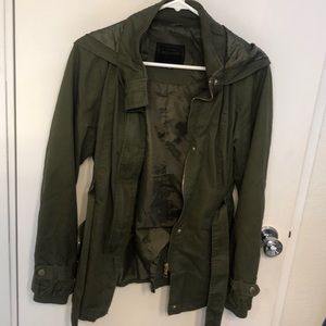 Olive green Miss London hooded army jacket
